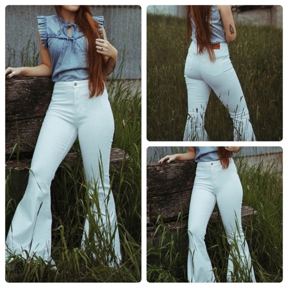 Home Folk Waco Women's Western High Rise
Flares In Ivory - Picture 1 of 13
